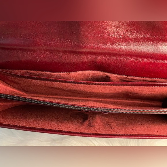 GOLD PFEIL Vintage Burgundy Leather Combination Lock Attaché Case - Picture 6 of 16